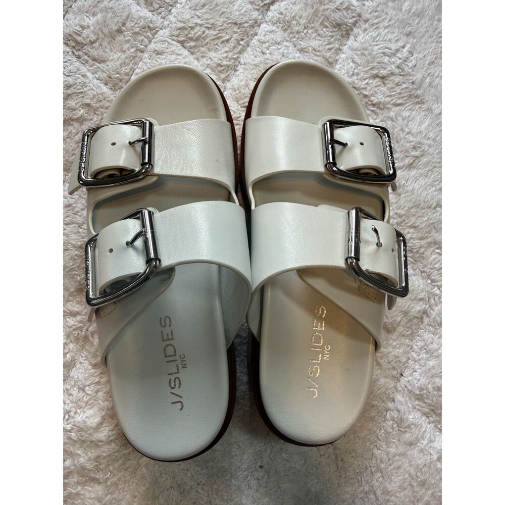 J/Slides NYC platform slide sandals in white size 5.5